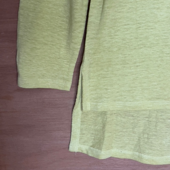 Eileen Fisher 100% organic linen yellow long sleeve tunic sz M boat neck hi low - Picture 3 of 6